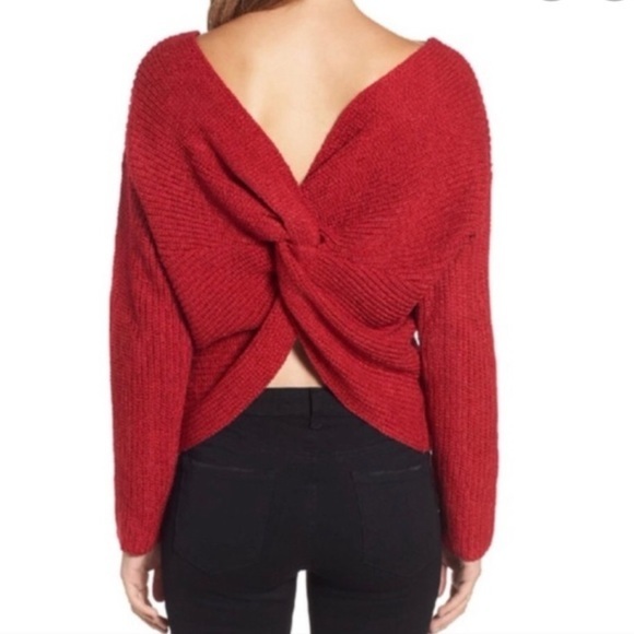 ASTR red knot back knit sweater - Picture 1 of 5